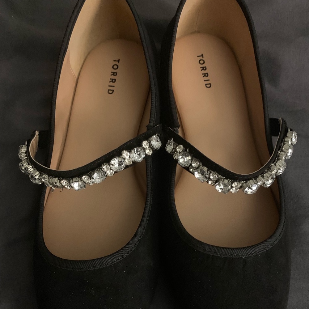 Torrid black sparkle flats 11w